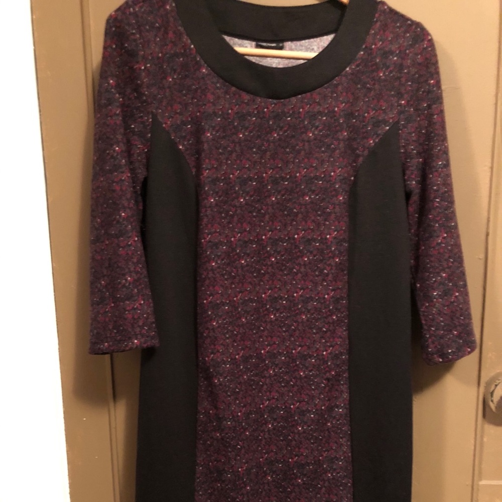 Color block slip on  3/4 sleeve dress M